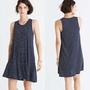 Madewell Highpoint Tank Dress in Chevron Striped